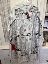 Load image into Gallery viewer, Precious Embroidered Hermes Silk Shawl “Les Leopards Oiseaux Fleuris” by Christiane Vauzelles 140