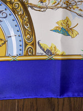 Load image into Gallery viewer, Special edition Hermès Silk Scarf « Chariot » for the occasion of 250th anniversary of the watchmaker Vacheron Constantin by Laurence Bourthoumieux (Toutsy).