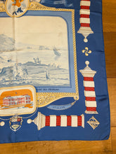 Load image into Gallery viewer, Hermes silk scarf "Rocher de la Vierge, Le Port, Vieux Villa Eugenia A Biarritz” by Hugo Grygkar