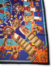 Load image into Gallery viewer, Hermes Silk Plume GM Shawl “Kachinas” by Kermit Oliver 140