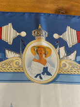 Load image into Gallery viewer, Hermes silk scarf "Rocher de la Vierge, Le Port, Vieux Villa Eugenia A Biarritz” by Hugo Grygkar