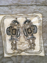 Load image into Gallery viewer, Hermes Silk Mousseline shawl “Shiny Brides Précieux“ with sequins embroidery and glass beads 140