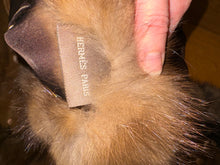 Load image into Gallery viewer, Exceptional Hermès silk mousseline shawl with sable fur “Vif Argent” by Dimitri Rybaltchenko