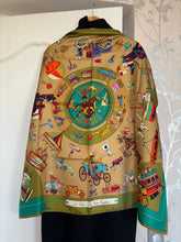 Load image into Gallery viewer, Hermes Silk Twill Scarf “Les Clefs du Notre Enfance” by Lois Dubigeon.