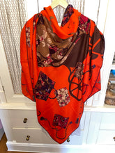 Load image into Gallery viewer, Hermes Cashmere and Silk GM Shawl “Kelly en Caleche” by CYRILLE DIATKINE 140