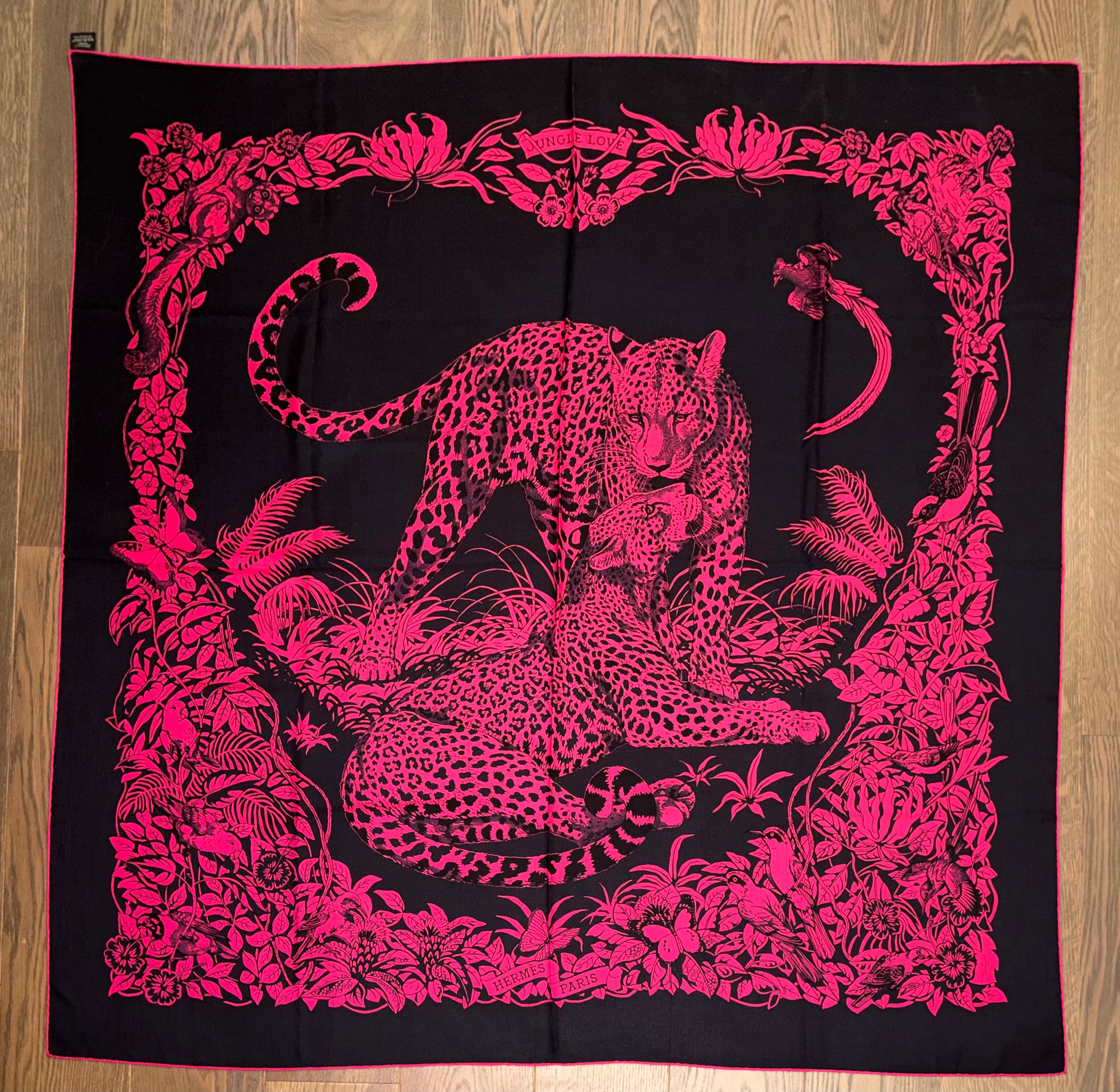 Hermes Cashmere and Silk GM Shawl « Jungle Love Tattoo » by Robert