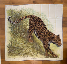 Load image into Gallery viewer, Hermes Cashmere/Silk GM Shawl “Panthers Paradis” by Robert Dallet 140.