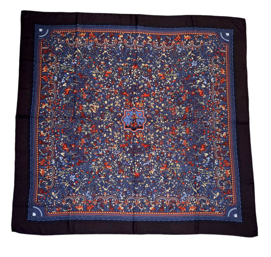 Cashmere/Silk HERMES shawl “Les Jardins D'Armenie” by Karen Petrossian 140.