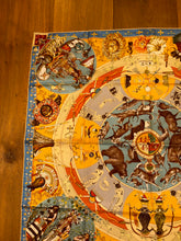 Load image into Gallery viewer, Hermes Silk Twill Scarf “Les Mythologies des Hommes Rouges” by Kermit Oliver.