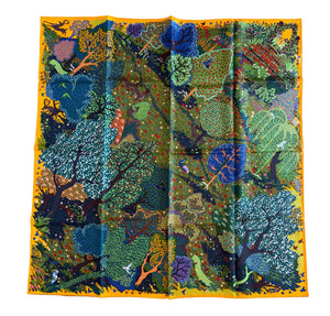 Hermes Silk Twill Scarf “Dans Un Jardin Anglais” by Alice Shirley