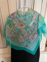 Load image into Gallery viewer, Hermes Silk Mousseline Scarf “Le Jeu des Petits Bonheurs” by Sophie de Seynes.