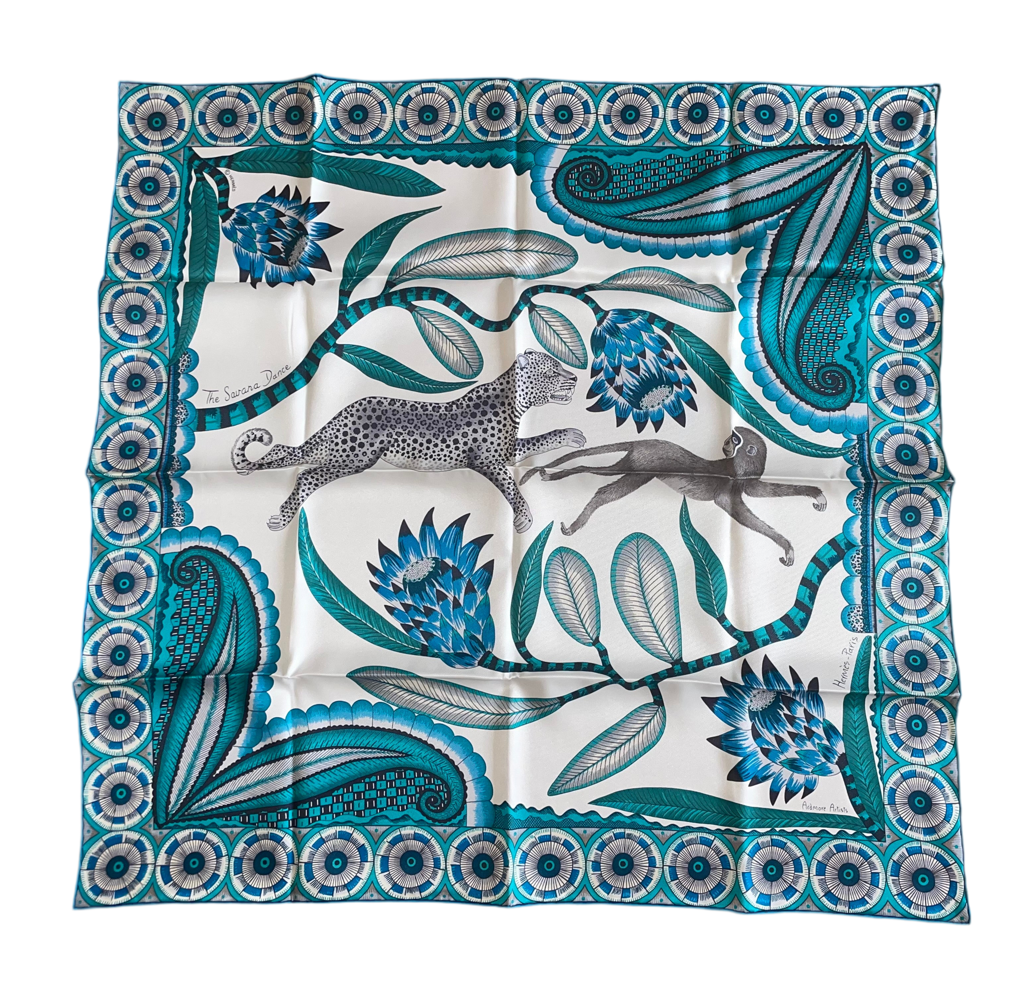 Hermes Vintage Silk Scarf “THE SAVANA DANCE Hermes Vintage Silk Scarf “THE SAVANA DANCE