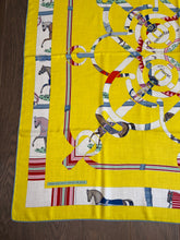 Load image into Gallery viewer, Hermes Cashmere/Silk Shawl “Eperon d’Or et Tenues de Jour” by  Henri d'Origny and Jacques Eudel 140