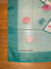 Load image into Gallery viewer, Hermes Silk Mousseline Scarf “Le Jeu des Petits Bonheurs” by Sophie de Seynes.