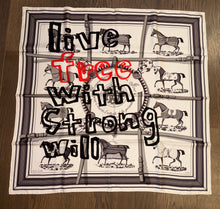 Load image into Gallery viewer, Limited Edition collaboration Comme des Garçons and HERMES 100% SILK TWILL Scarf “Couvertures et tenues de jour” by Rei Kawakubo and Jacques Eudel.