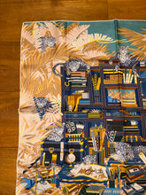 Load image into Gallery viewer, Hermes Silk Twill Double Sided Scarf Les 12 Leopards by Jin Kwon