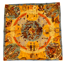 Load image into Gallery viewer, Hermes Silk Twill Scarf “Les Mythologies des Hommes Rouges” by Kermit Oliver.