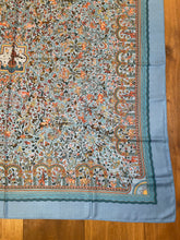 Load image into Gallery viewer, Cashmere/Silk HERMES shawl “Les Jardins D'Armenie” by Karen Petrossian 140.