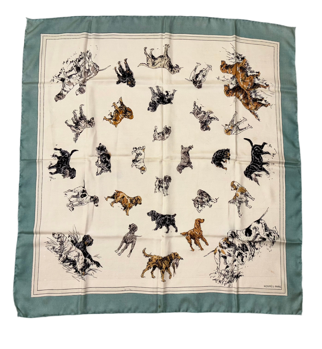 Hermes Silk Scarf «Race de chiens de chasse lI » by Karl Reille.