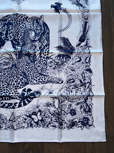 Hermes Silk Twill Jacquard Scarf “Tatouage Jungle Love” by Robert Dallet.