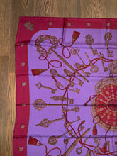 Load image into Gallery viewer, Hermes Silk Dip Dye GM Shawl “Les Cles” by Caty Latham 140.