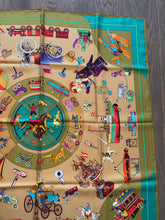 Load image into Gallery viewer, Hermes Silk Twill Scarf “Les Clefs du Notre Enfance” by Lois Dubigeon.