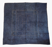 Load image into Gallery viewer, Hermes Indigo Dip Dye Silk GM Shawl “Kachinas” by Kermit Oliver 140