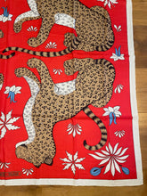 Load image into Gallery viewer, Hermes Cashmere and Silk GM Shawl «Les Leopards» by Christiane Vauzelles 140.