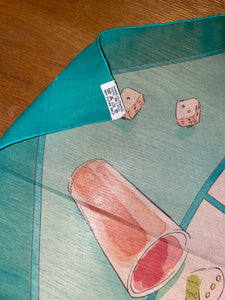 Hermes Silk Mousseline Scarf “Le Jeu des Petits Bonheurs” by Sophie de Seynes.