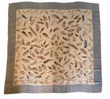 Load image into Gallery viewer, Hermes Silk Mousseline GM Shawl “Plumes” by Henri de Linares 140