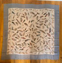 Load image into Gallery viewer, Hermes Silk Mousseline GM Shawl “Plumes” by Henri de Linares 140