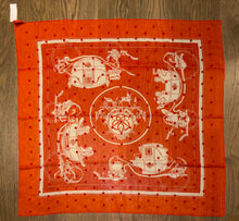 Load image into Gallery viewer, Hermes Beaded Silk Mousseline Scarf Ex Libris Au Pois Couture