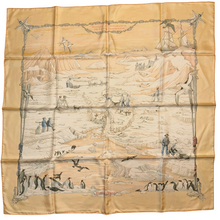 Load image into Gallery viewer, Hermes Silk Twill Scarf “Hommage a l’Explorateur Sir Ernest Shackleton” by Zoe Pauwels.