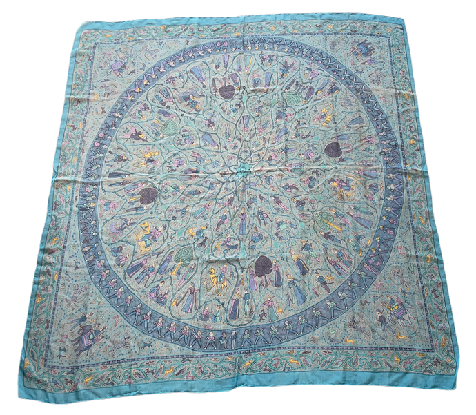 Hermes Silk Mousseline Shawl “Lalbhai” by Michel Duchene 140