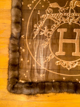 Load image into Gallery viewer, Exceptional Hermès silk mousseline shawl with sable fur “Vif Argent” by Dimitri Rybaltchenko