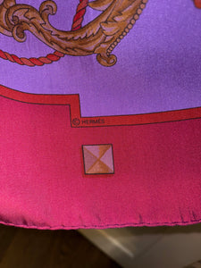 Hermes Silk Dip Dye GM Shawl “Les Cles” by Caty Latham 140.