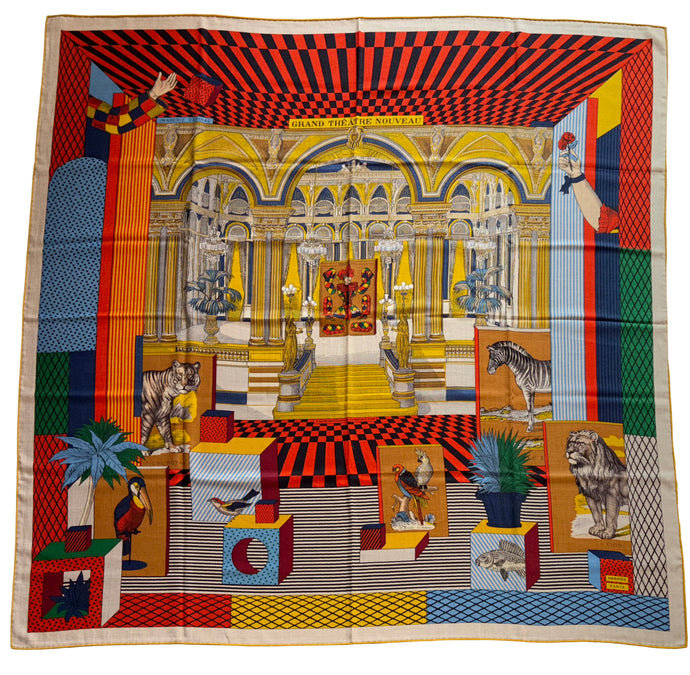 Hermes Cashmere/Silk “Grand Theatre Nouveau” by Gianpaolo Pagni 140.