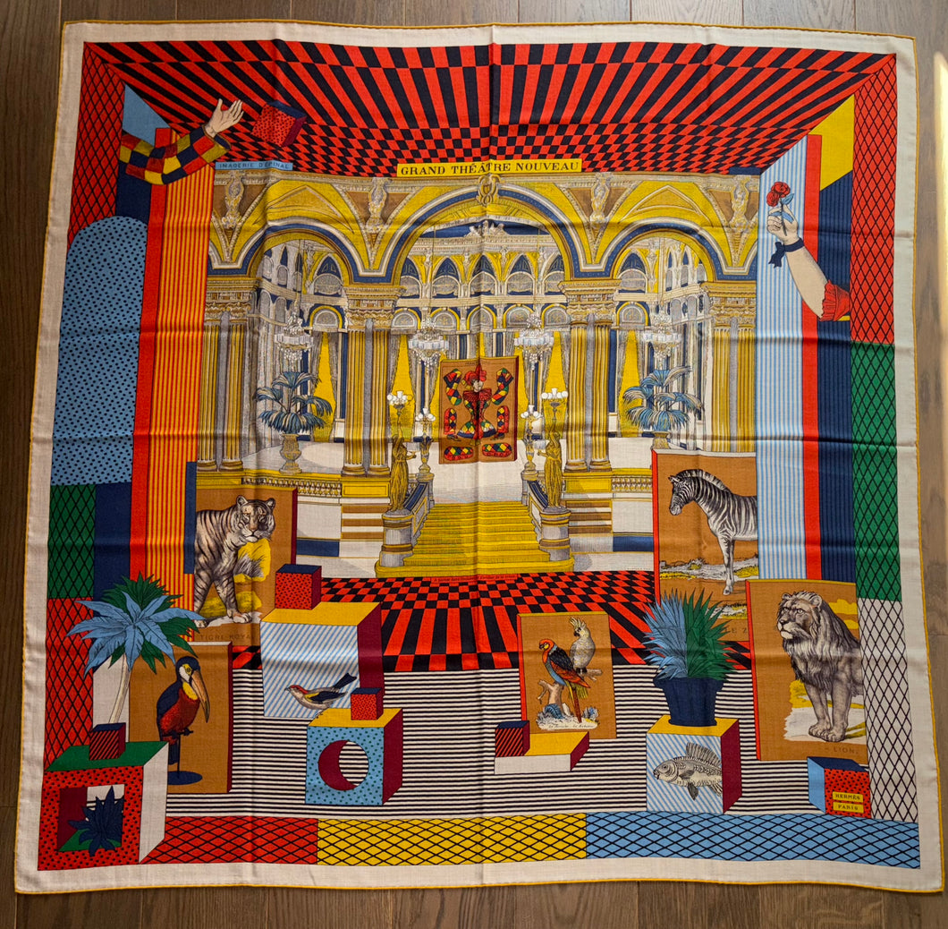 Hermes Cashmere/Silk “Grand Theatre Nouveau” by Gianpaolo Pagni 140.