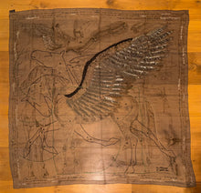 Load image into Gallery viewer, Exceptional beaded Hermès silk chiffon shawl “Le Pegase Lumiere” 140