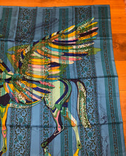 Load image into Gallery viewer, Hermes Silk Shawl “Le Pegase d’Hermes Au Bloc” 140