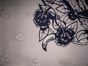 Hermes Silk Twill Jacquard Scarf “Tatouage Jungle Love” by Robert Dallet.