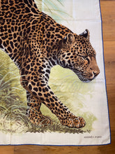 Load image into Gallery viewer, Hermes Cashmere/Silk GM Shawl “Panthers Paradis” by Robert Dallet 140.