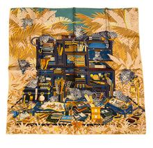 Load image into Gallery viewer, Hermes Silk Twill Double Sided Scarf Les 12 Leopards by Jin Kwon