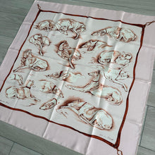 Load image into Gallery viewer, Hermes Silk Twill Scarf «Les Levriers» by Xavier de Poret.