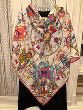 Load image into Gallery viewer, Hermes Washed Silk Scarf “Kachinas” by Kermit Oliver.