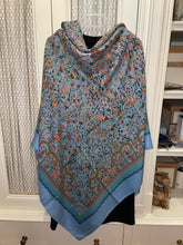 Load image into Gallery viewer, Cashmere/Silk HERMES shawl “Les Jardins D'Armenie” by Karen Petrossian 140.