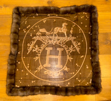 Load image into Gallery viewer, Exceptional Hermès silk mousseline shawl with sable fur “Vif Argent” by Dimitri Rybaltchenko