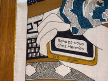 Load image into Gallery viewer, Hermes Cashmere and Silk GM Shawl «Rendez-Vous Chez Hermès» by Carine Brancowitz 140.