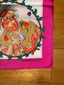 Hermes Silk Twill Scarf “Chefs Indiens” by Kermit Oliver.