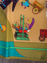 Load image into Gallery viewer, Hermes Silk Twill Scarf “Les Clefs du Notre Enfance” by Lois Dubigeon.